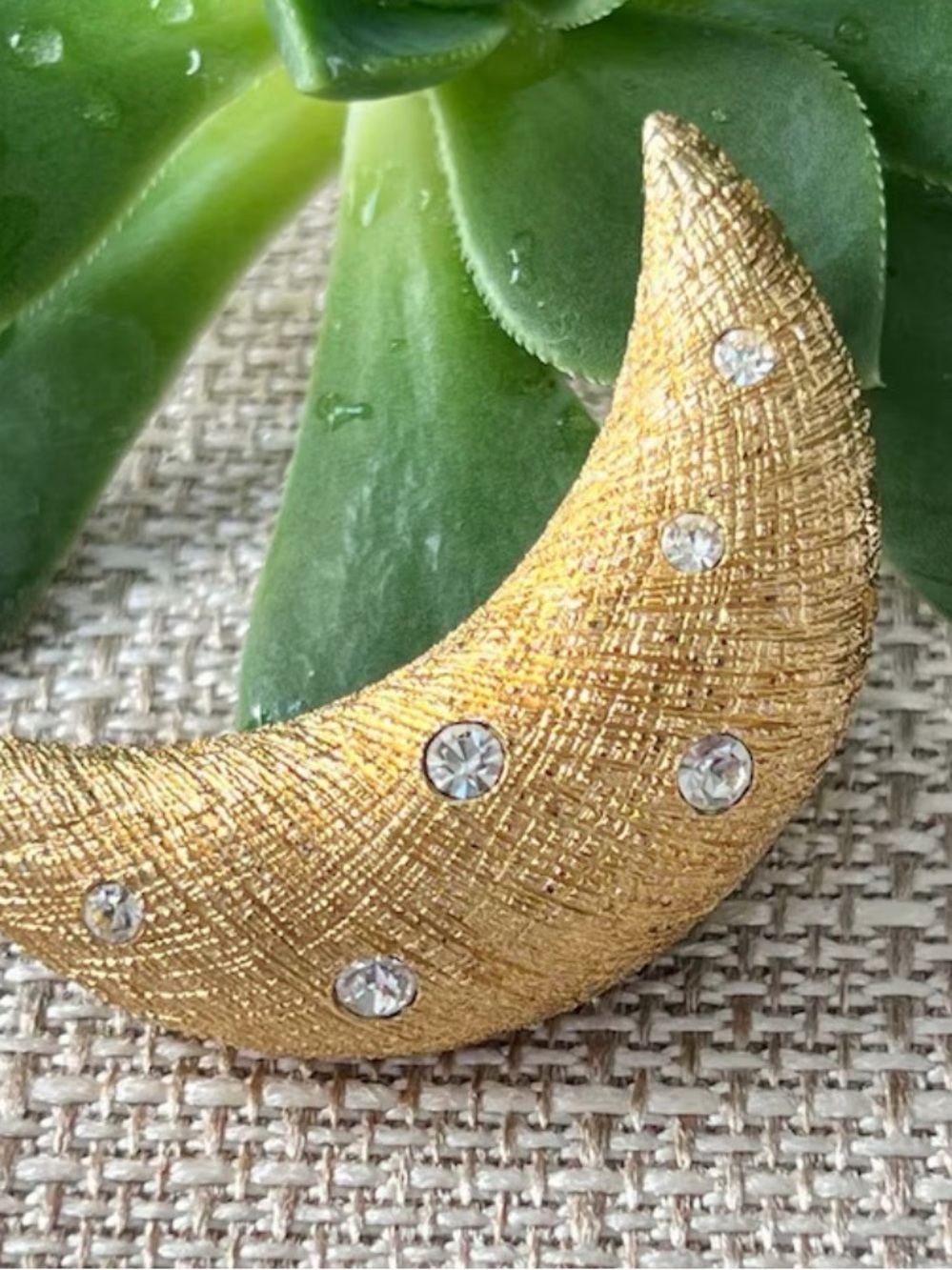Christian Dior Crescent moon brooch